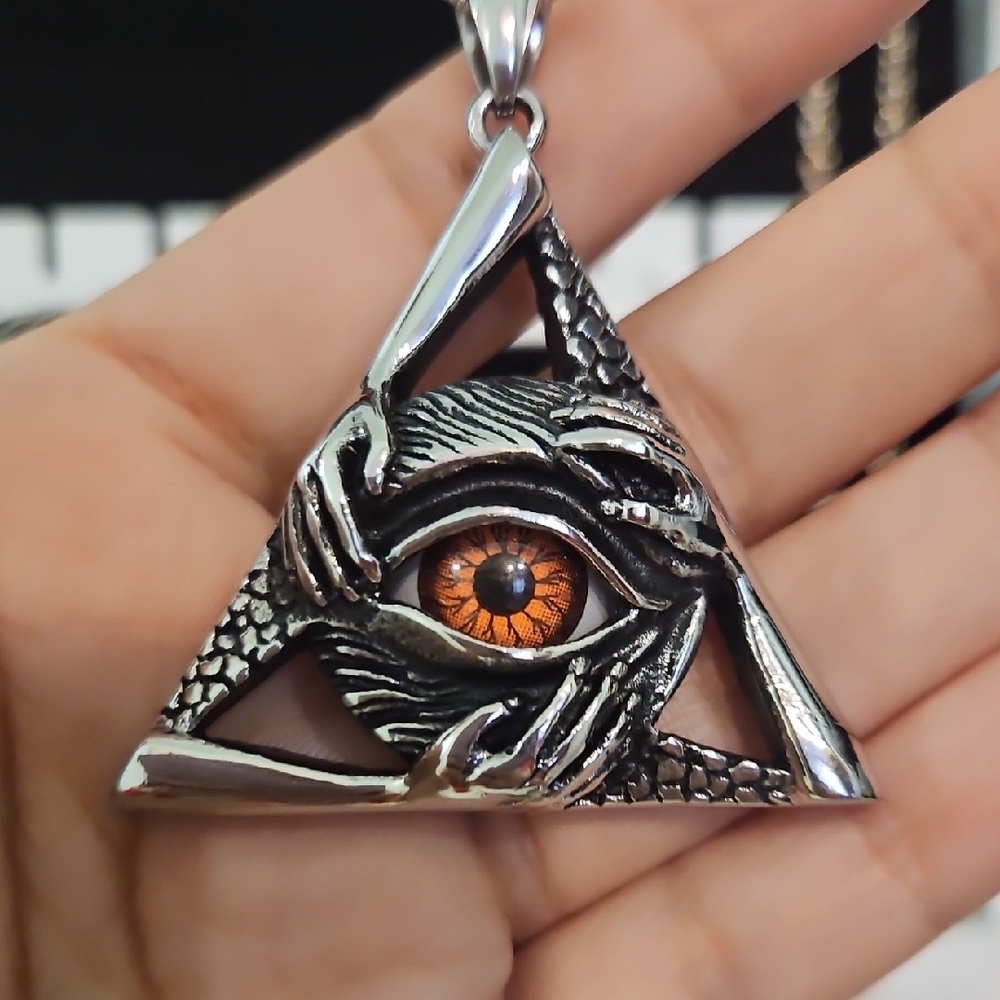Silver Triangle Eye Pendant